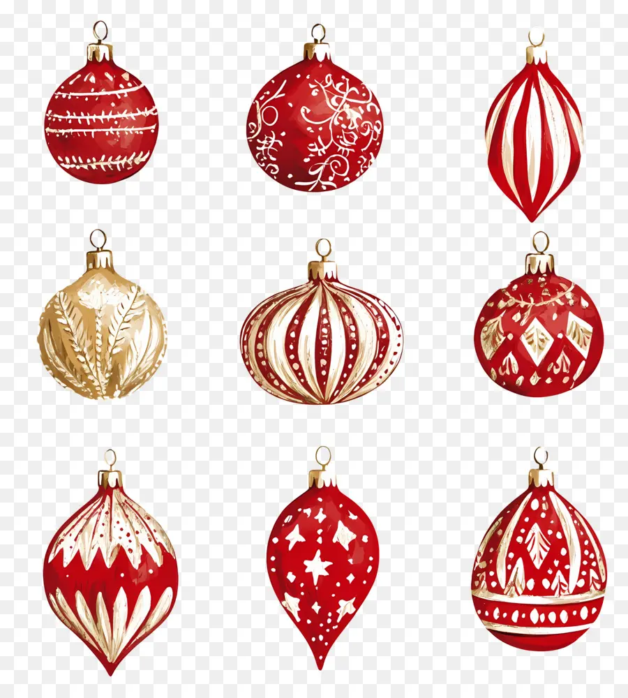 Bolas De Natal，Ornamentos Vermelhos PNG