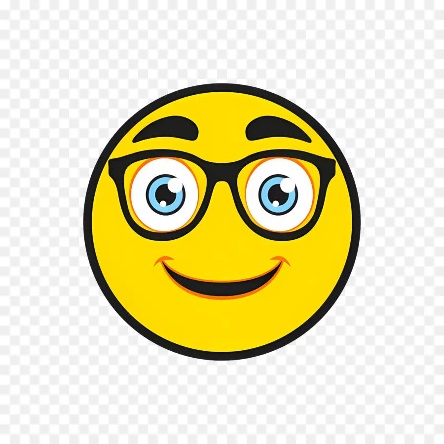 Emoji Nerd，Rosto Amarelo Com óculos PNG