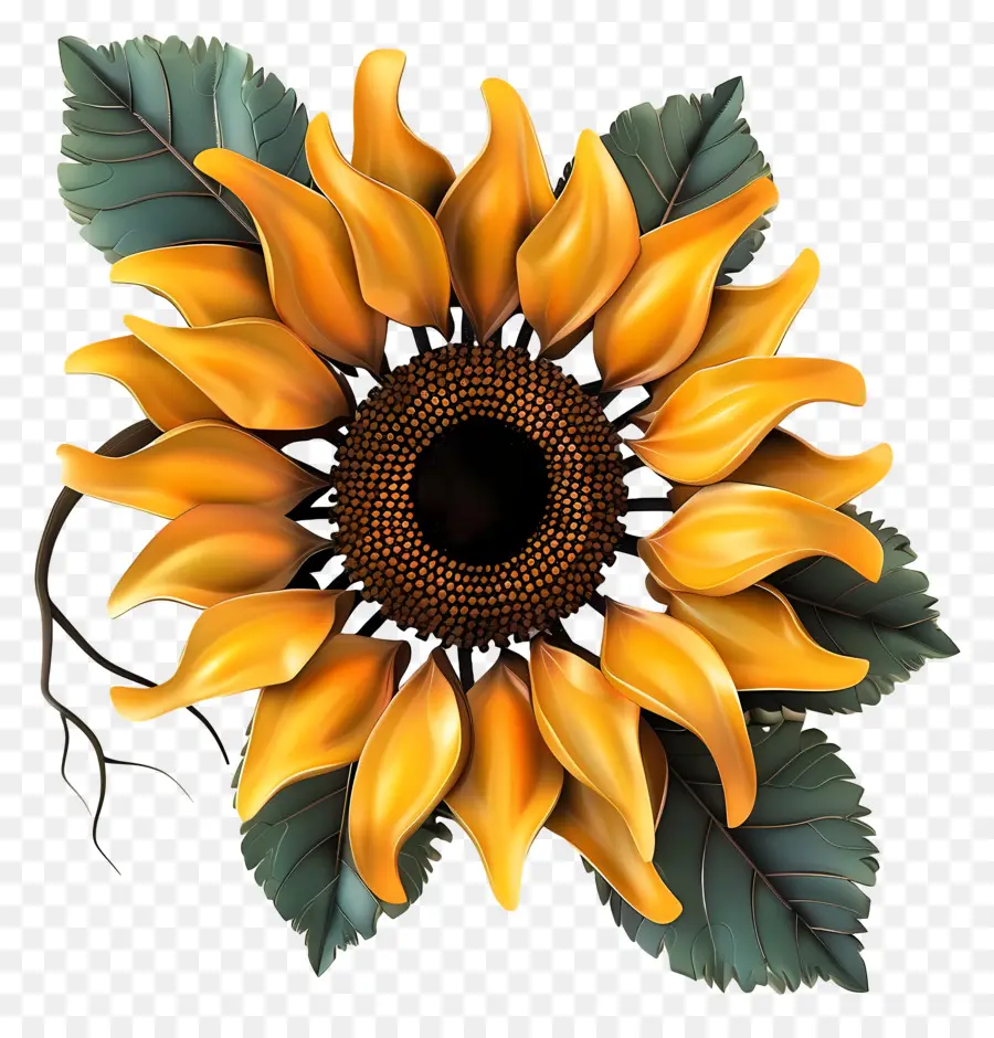 Flor 3d，Girassóis PNG