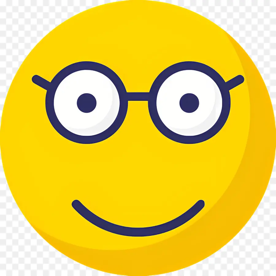 Emoji Nerd，Cara Sorridente PNG