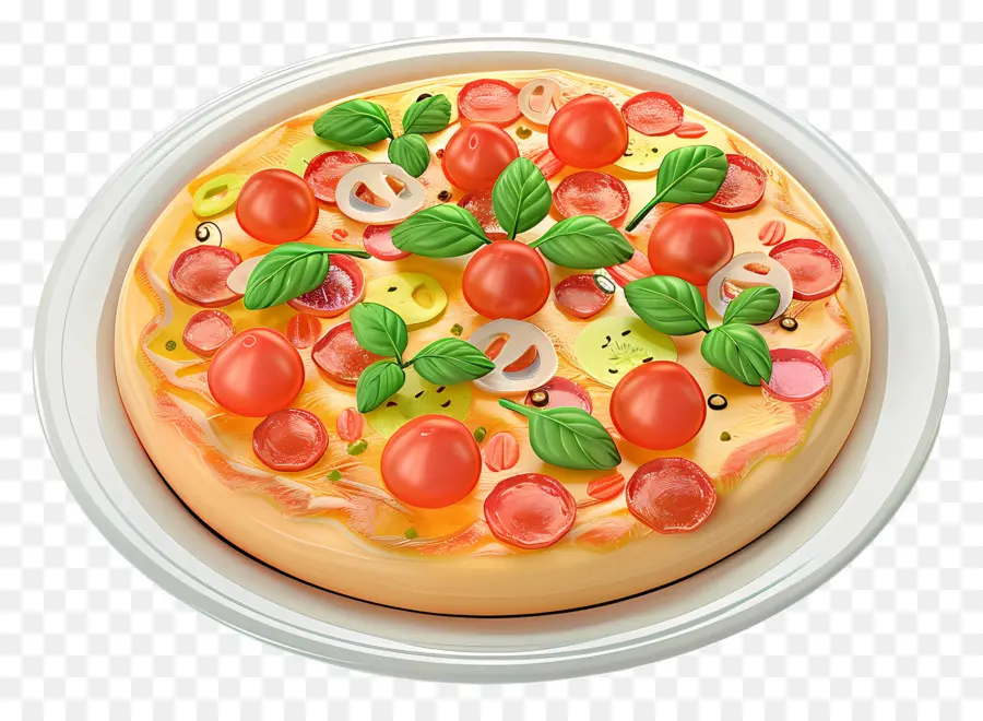 Pizza 3d，Pizza Inteira PNG