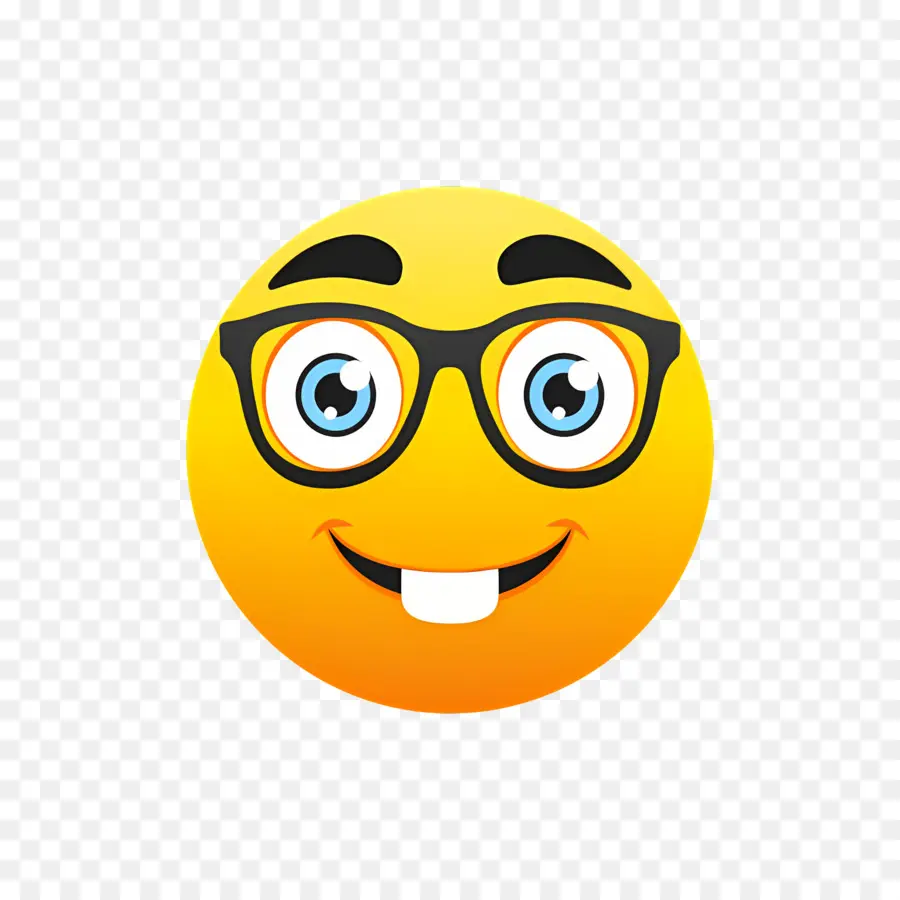 Emoji Nerd，Rosto Amarelo Com óculos PNG