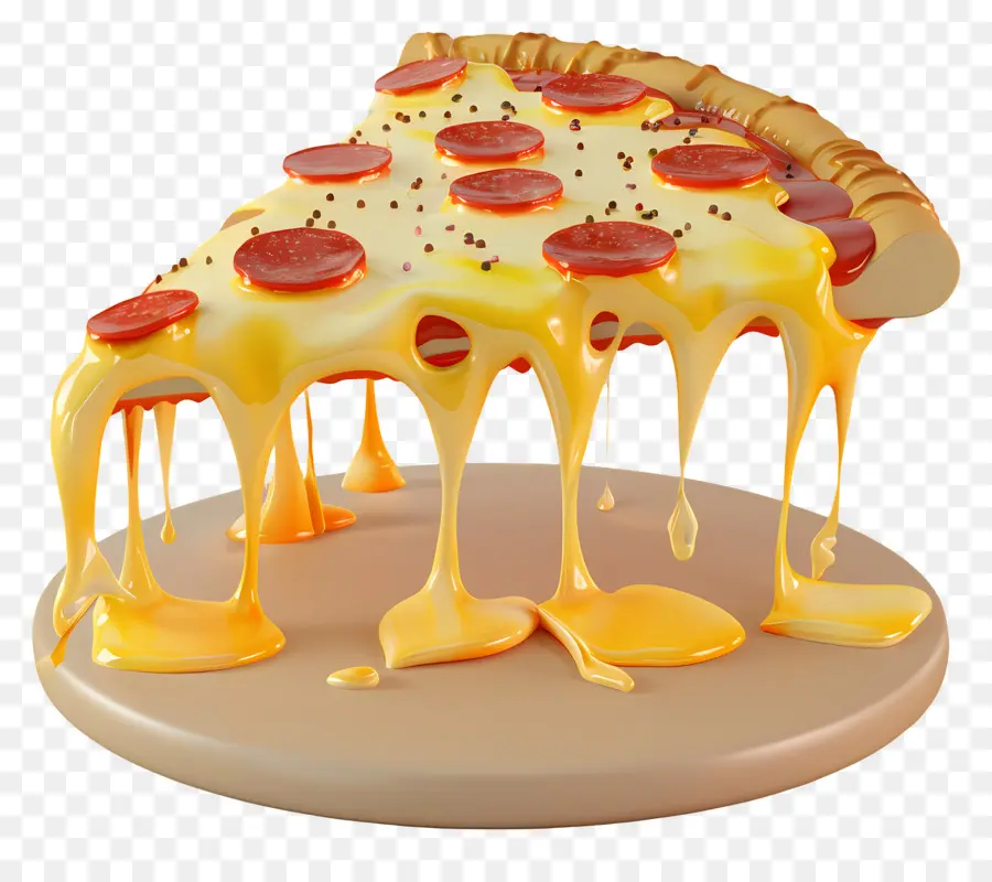 Pizza 3d，Fatia De Pizza De Queijo PNG