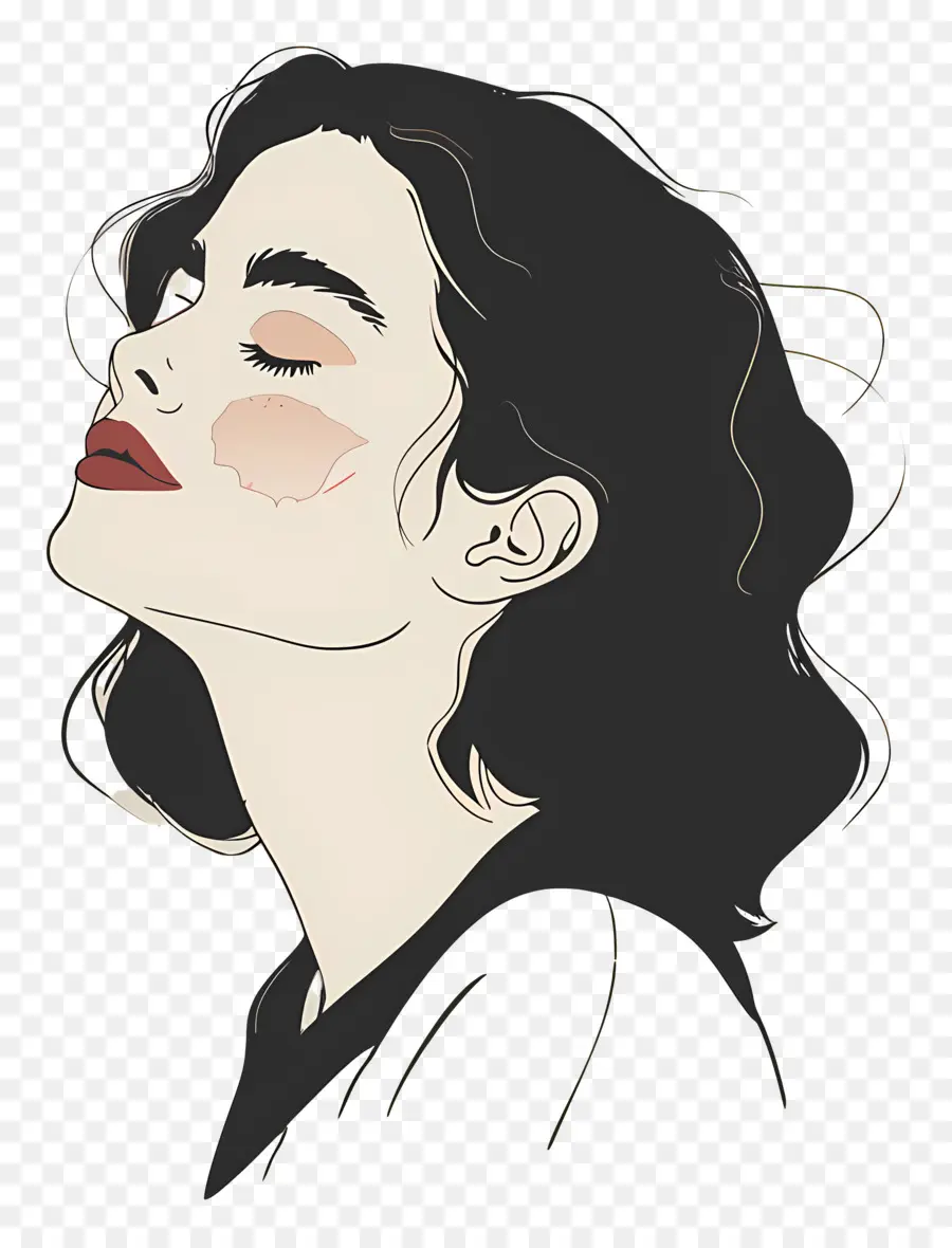 Mulher Elegante，Ilustra O Do Rosto De Uma Mulher PNG