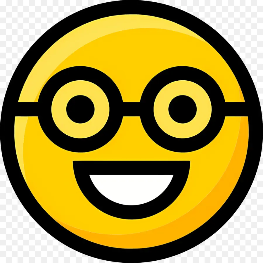 Emoji Nerd，Cara Sorridente PNG