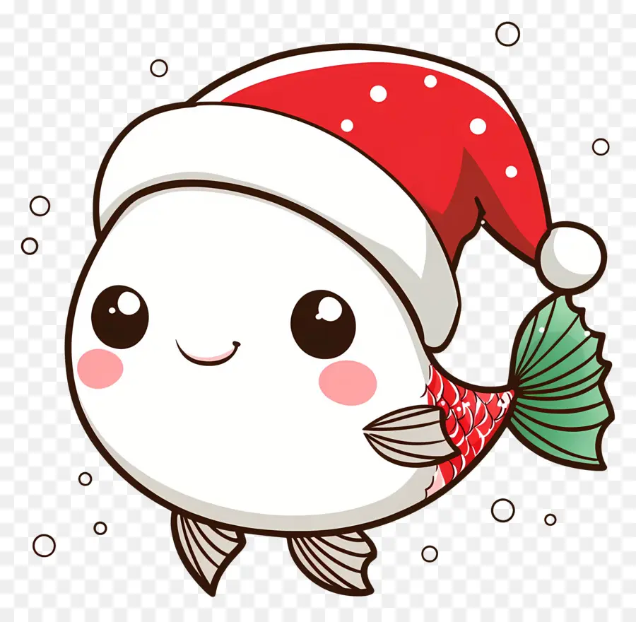 Peixe De Natal，Peixe Fofo Com Chapéu De Papai Noel PNG