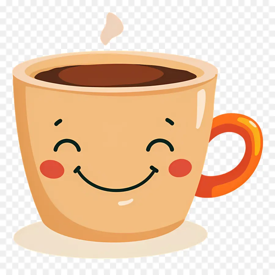 Café Kawaii，Xícara De Café Sorridente PNG