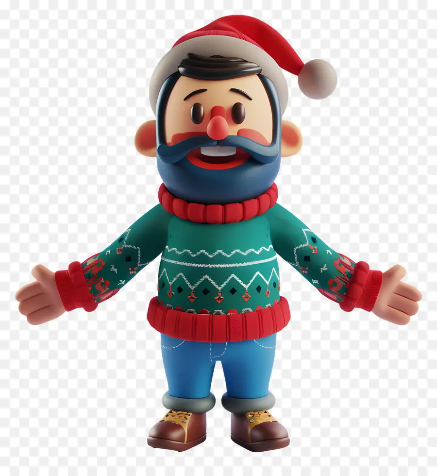 Homem 3d，Papai Noel Dos Desenhos Animados PNG