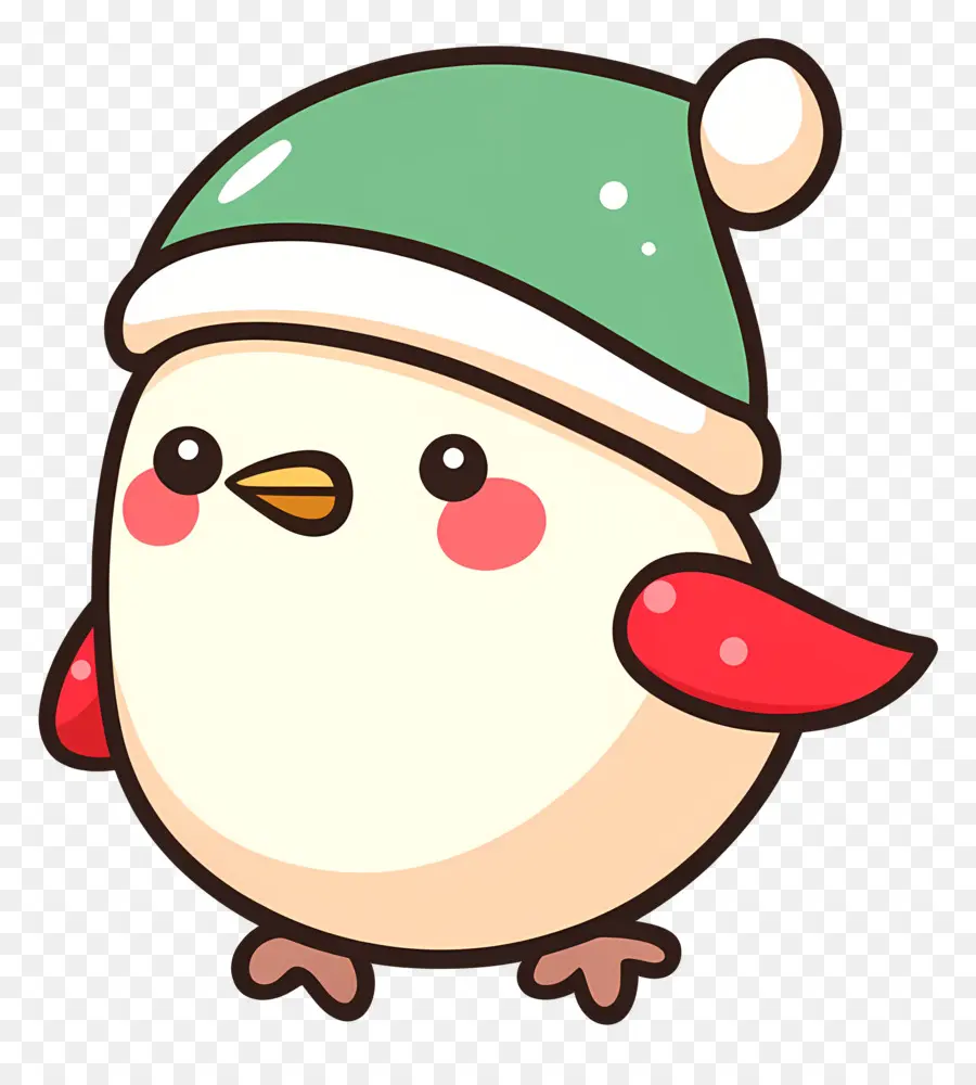 Pássaro De Natal，Pássaro De Desenho Animado Com Chapéu De Papai Noel PNG