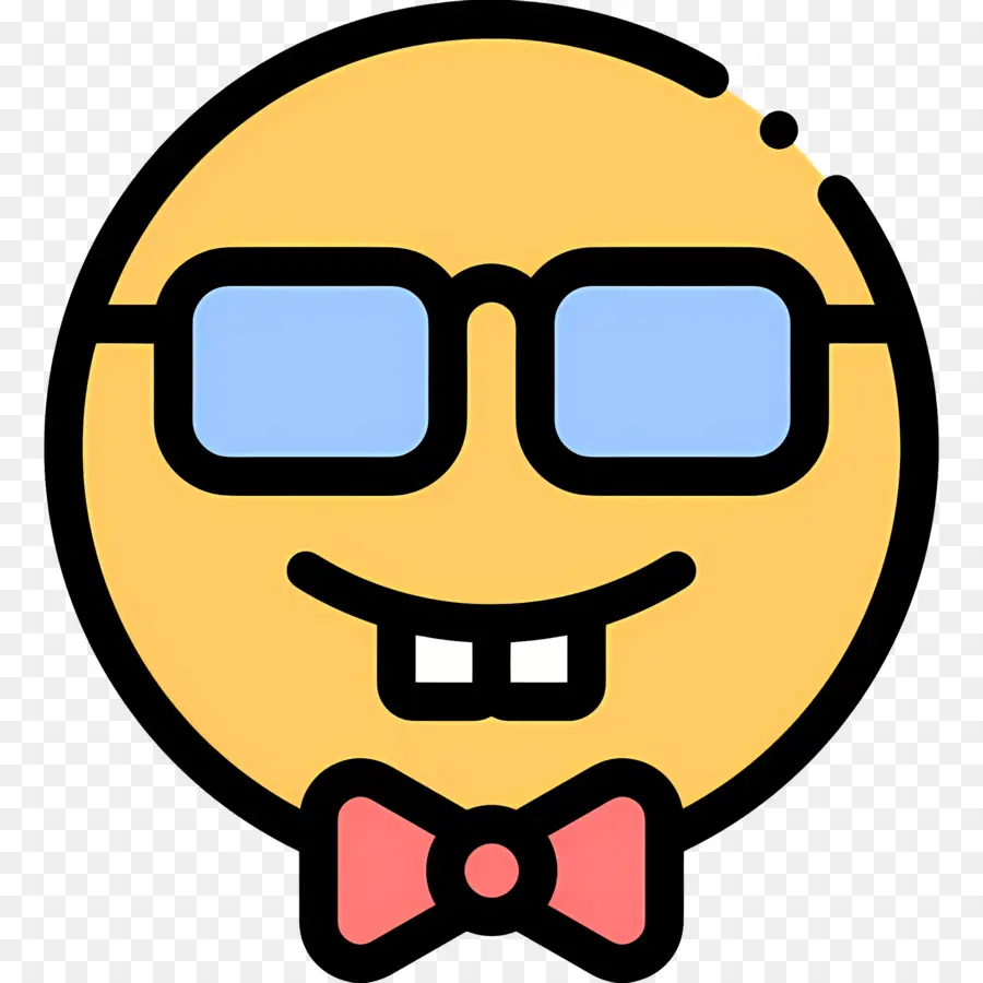 Emoji Nerd，Cara Sorridente PNG