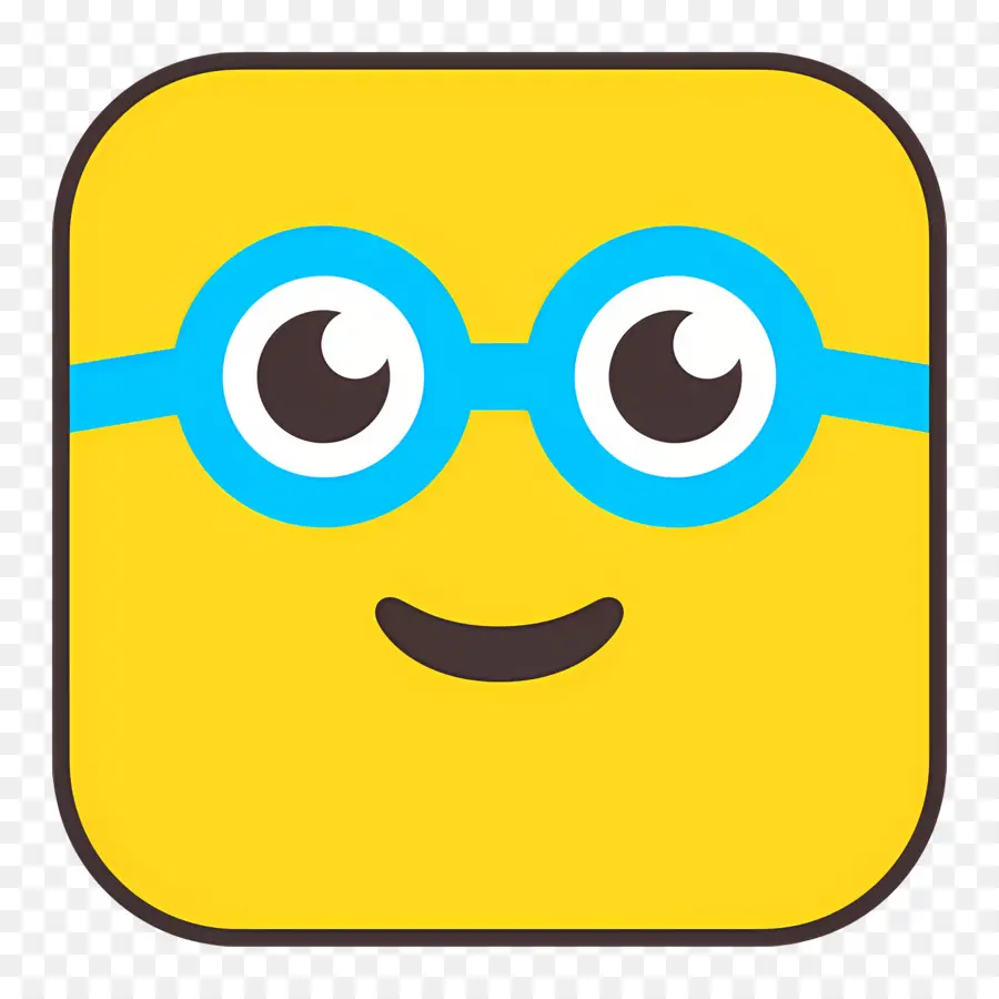 Emoji Nerd，Rosto Amarelo Com óculos PNG