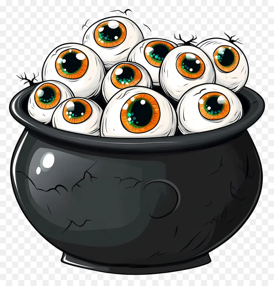 Globo Ocular Do Dia Das Bruxas，Globos Oculares Em Uma Panela PNG