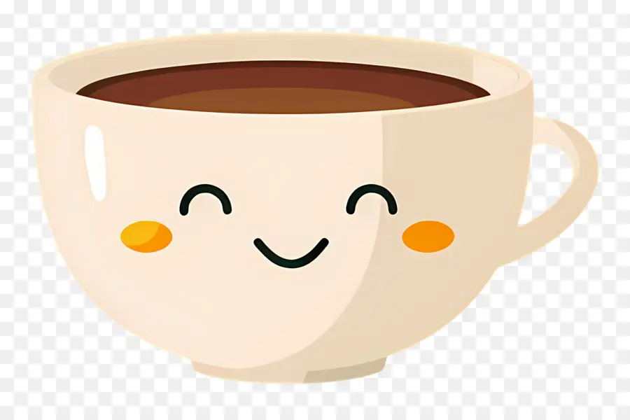 Café Kawaii，Xícara De Café Sorridente PNG