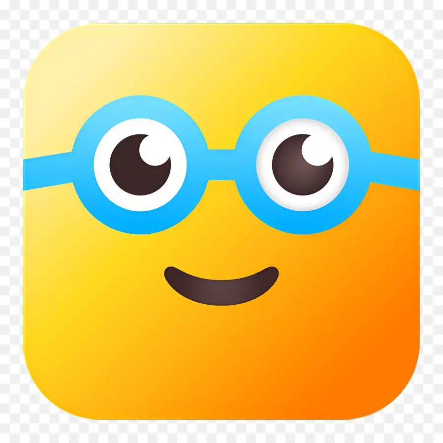 Emoji Nerd，Rosto Amarelo Com óculos PNG