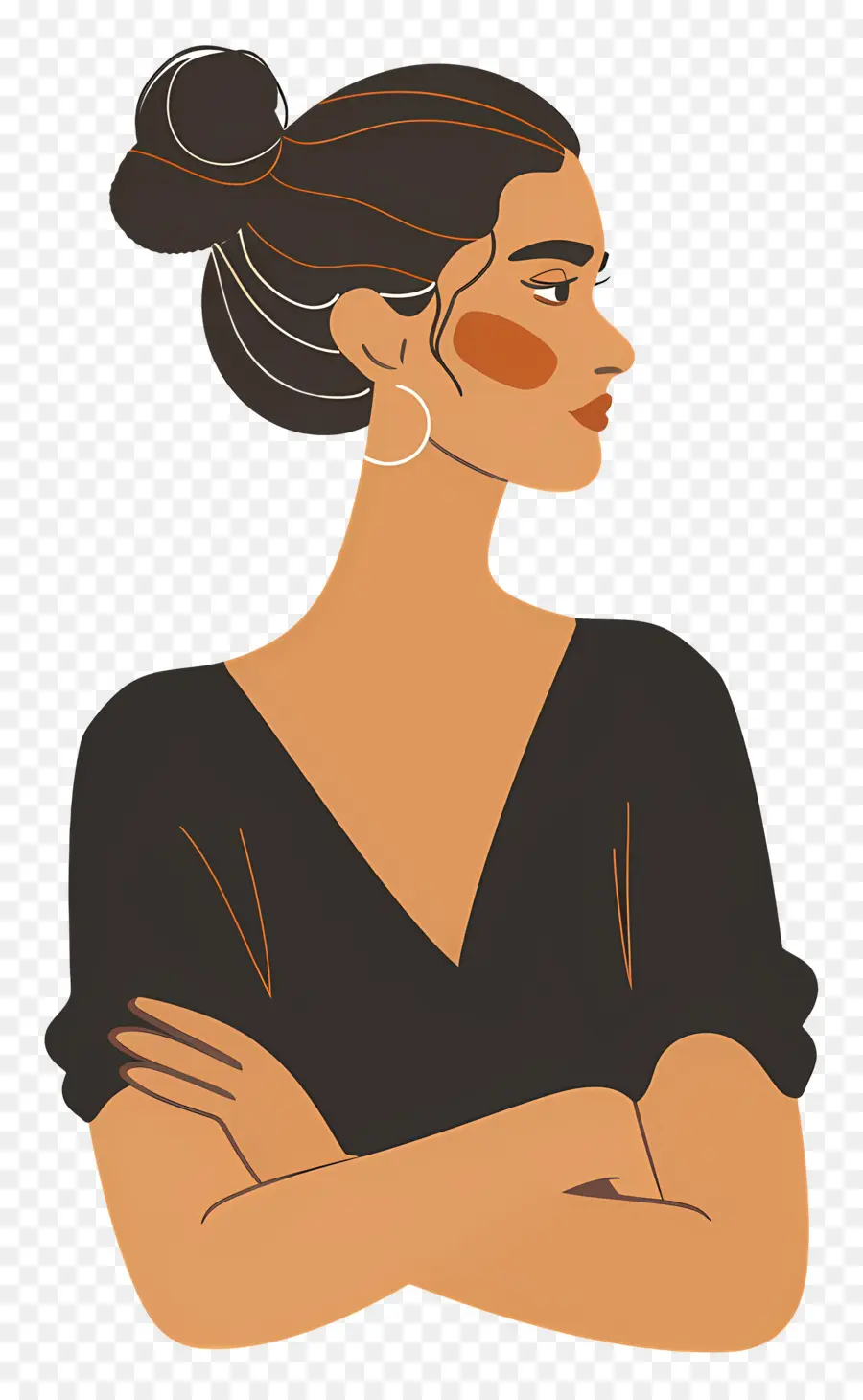 Mulher Elegante，Mulher Com Penteado Em Coque PNG