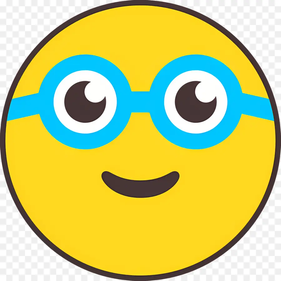 Emoji Nerd，Emoji Amarelo Com óculos PNG