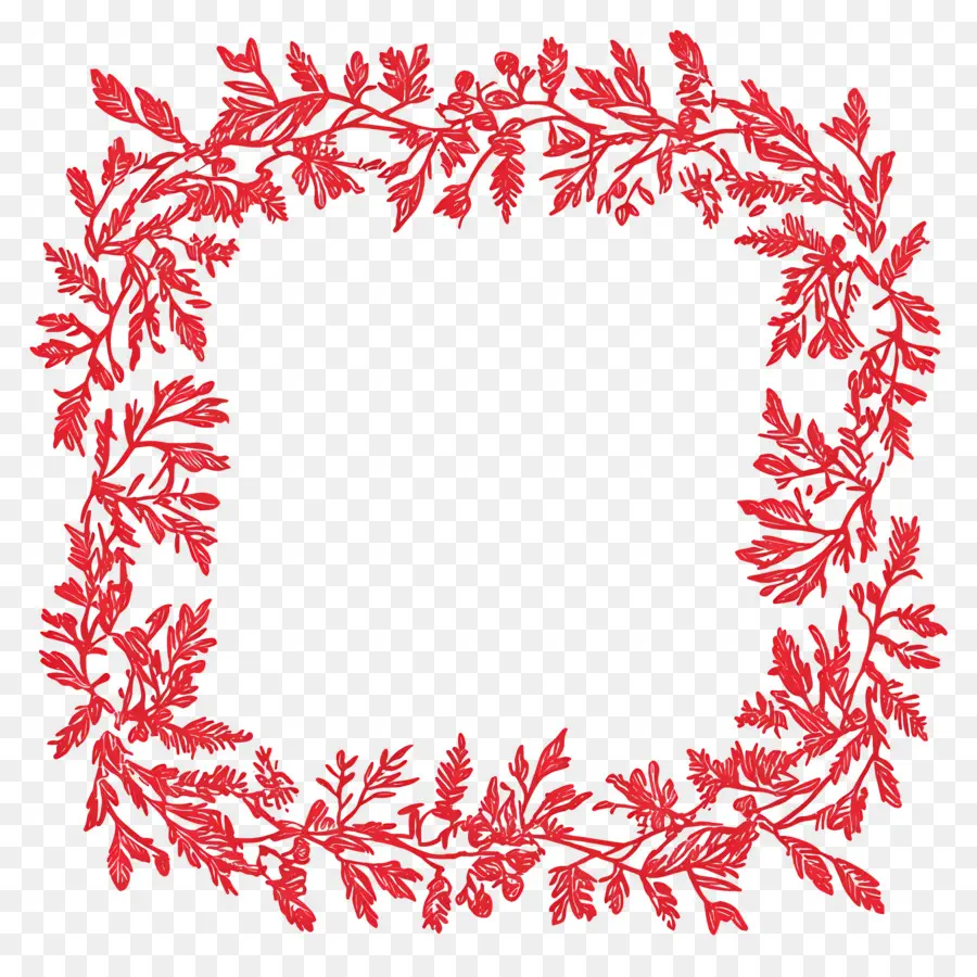 Moldura De Natal Vermelha，Moldura Floral Vermelha PNG