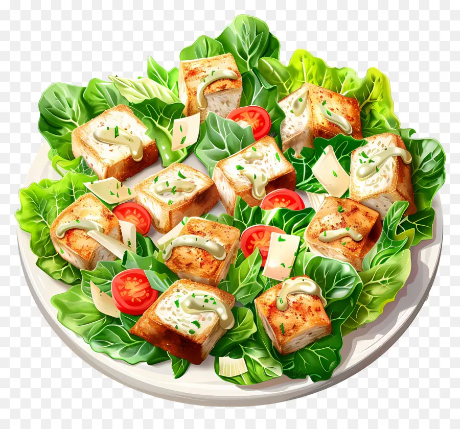 Salada César，Prato De Salada PNG