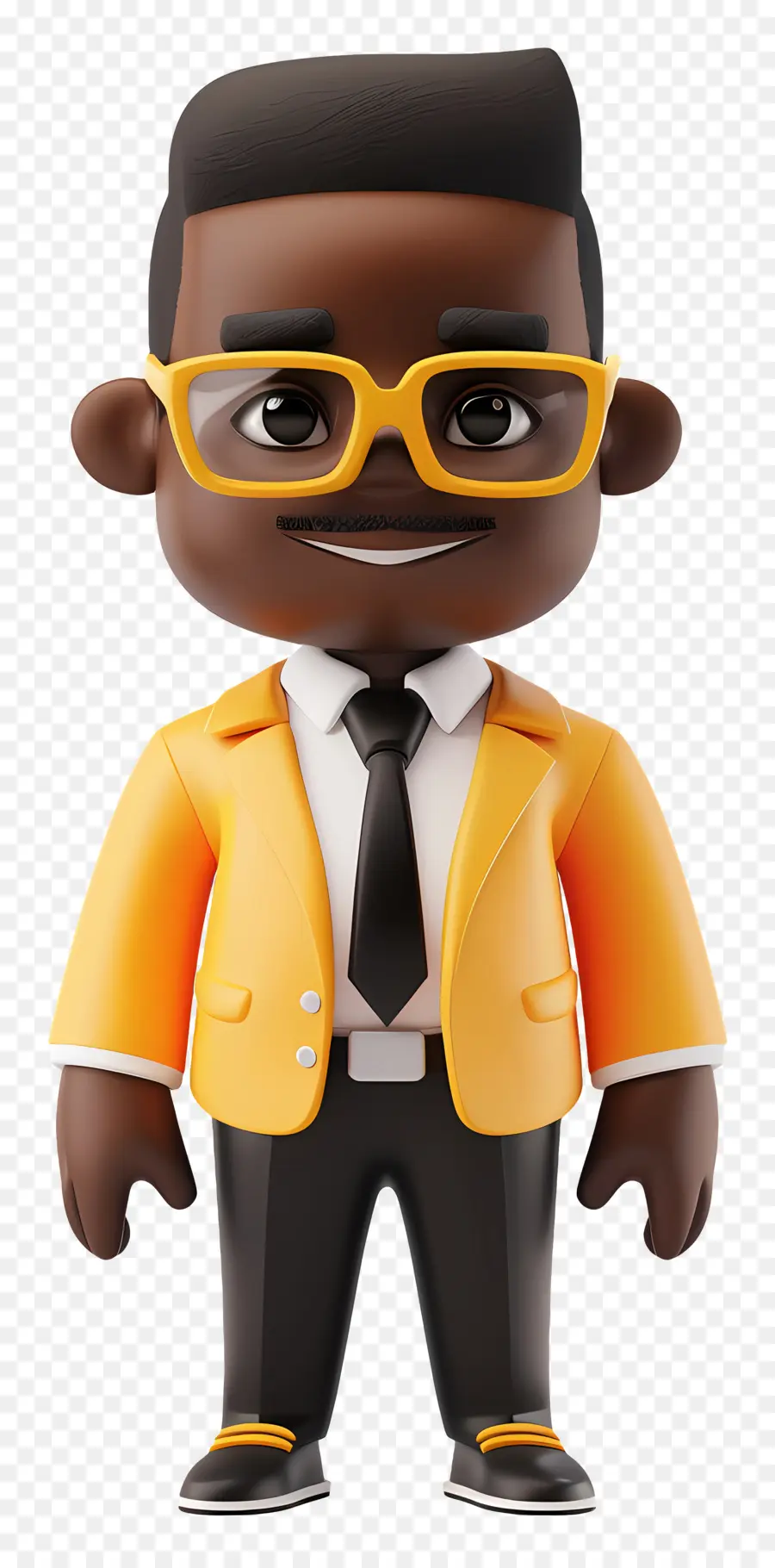 Empresário Negro，Personagem De Desenho Animado Em Terno Amarelo PNG