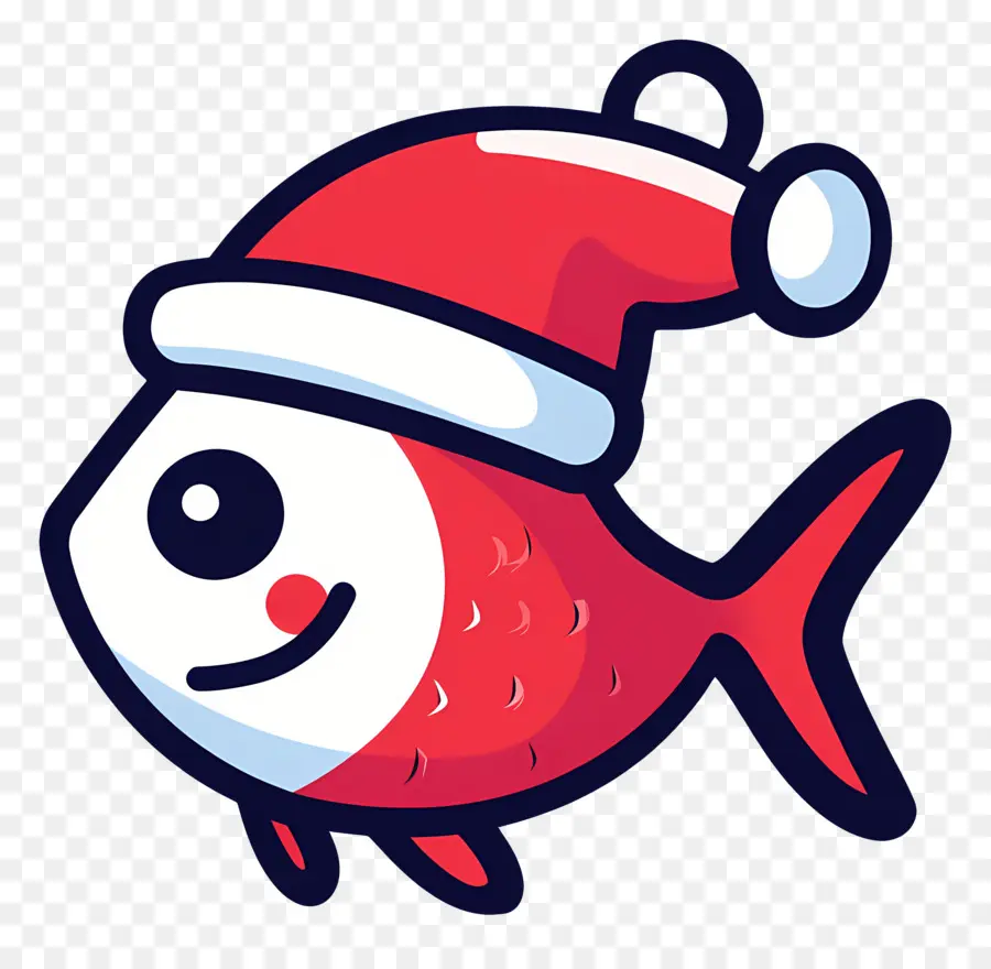 Peixe De Natal，Peixe Com Chapéu De Papai Noel PNG