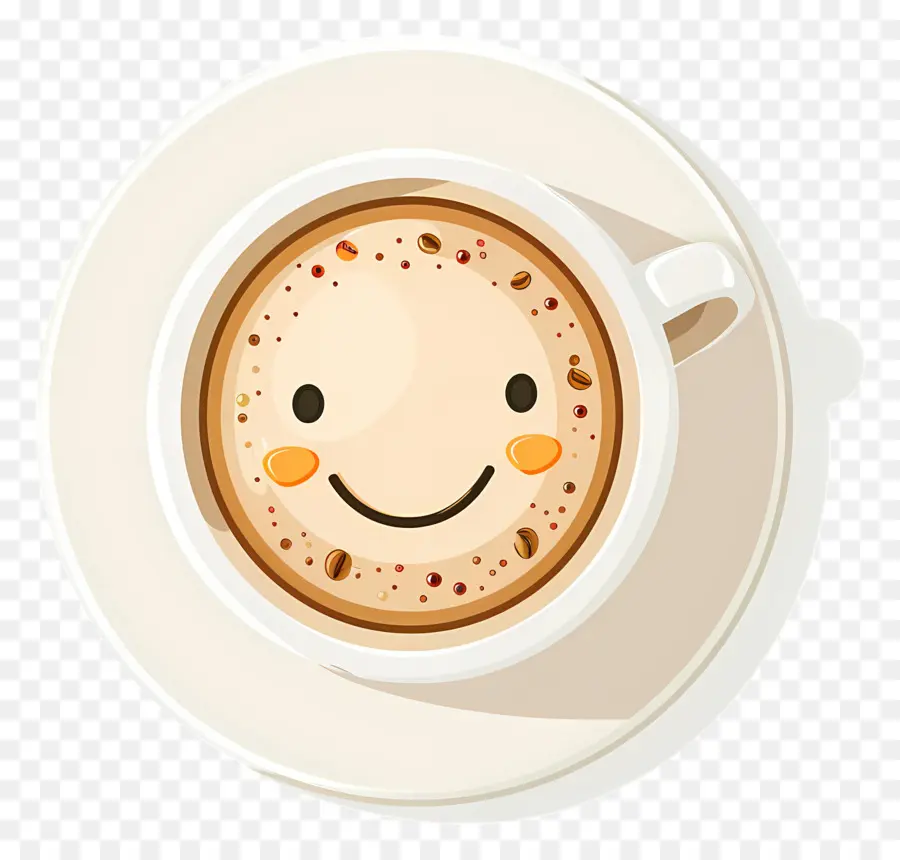 Café Kawaii，Xícara De Café Sorridente PNG