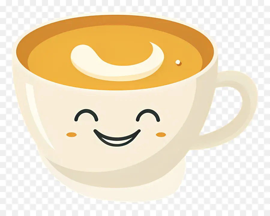 Café Kawaii，Xícara De Café Sorridente PNG