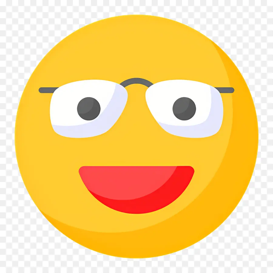 Emoji Nerd，Cara Sorridente PNG