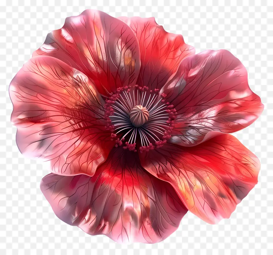 Flor 3d，Flor Vermelha PNG