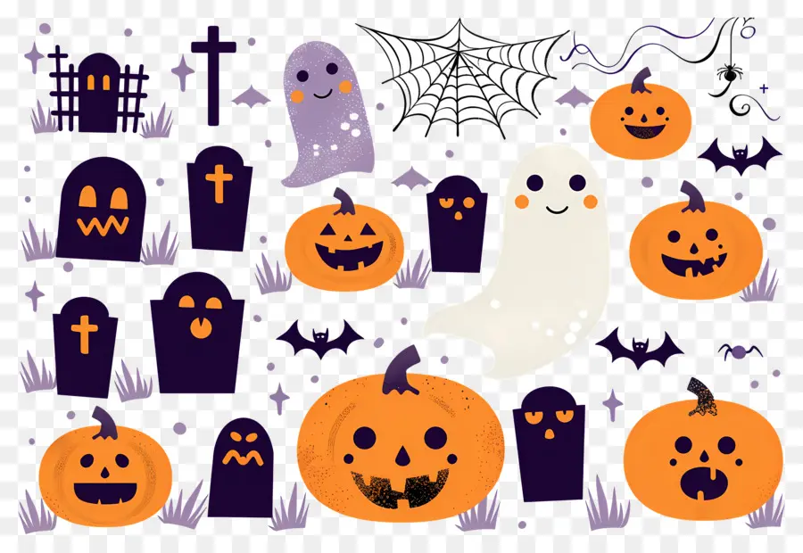 Fundo De Halloween，Decorações De Halloween PNG