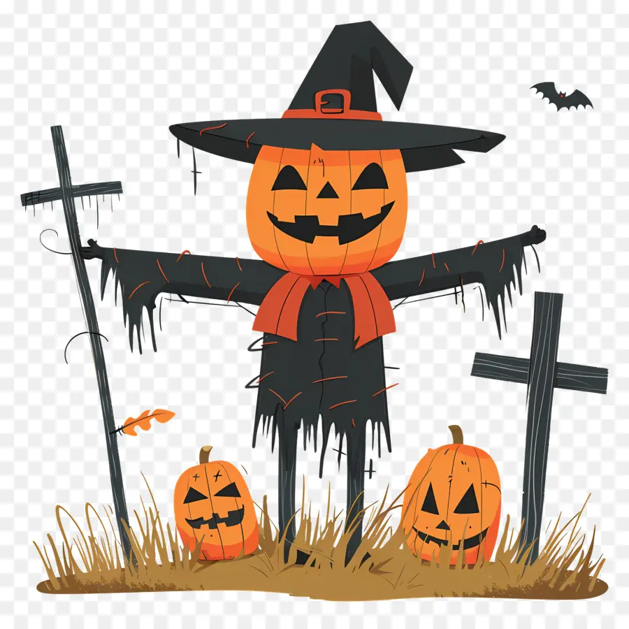 Espantalho De Halloween，Espantalho De Abóbora PNG