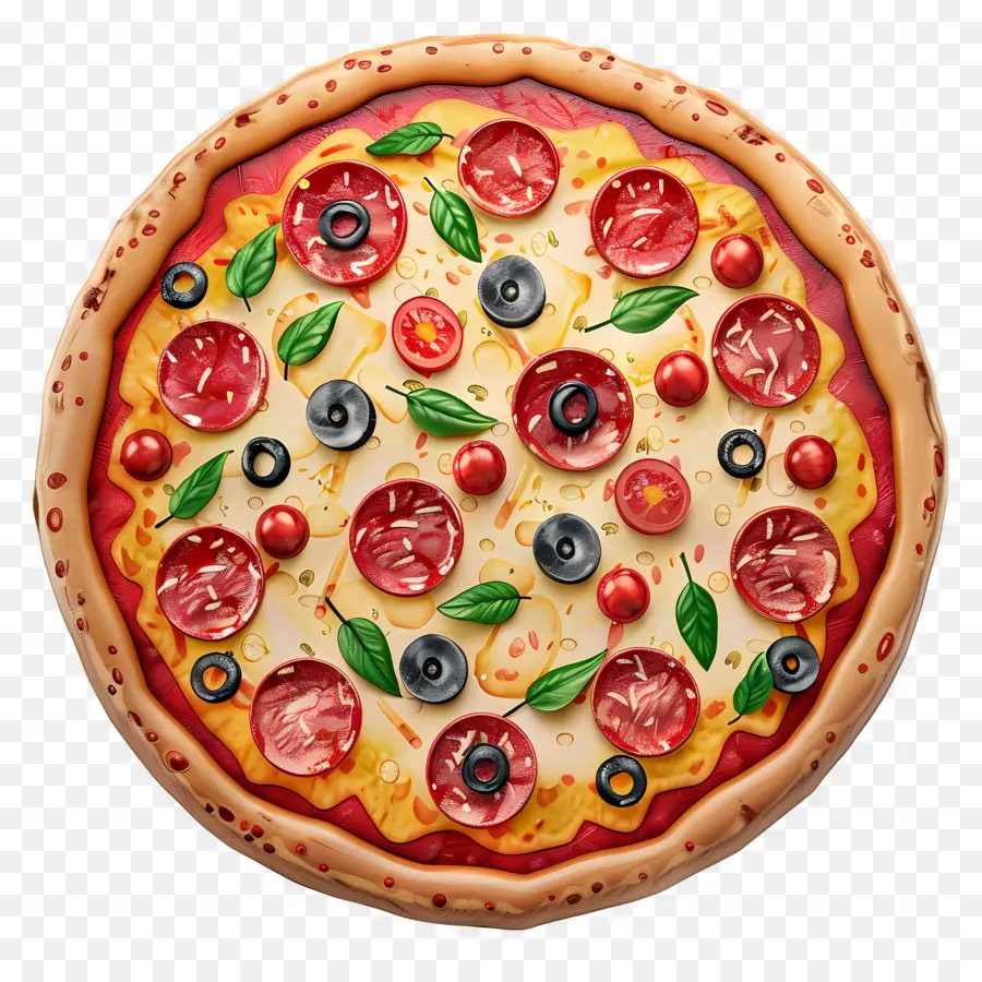 Pizza Com Vista Superior，Pizza PNG