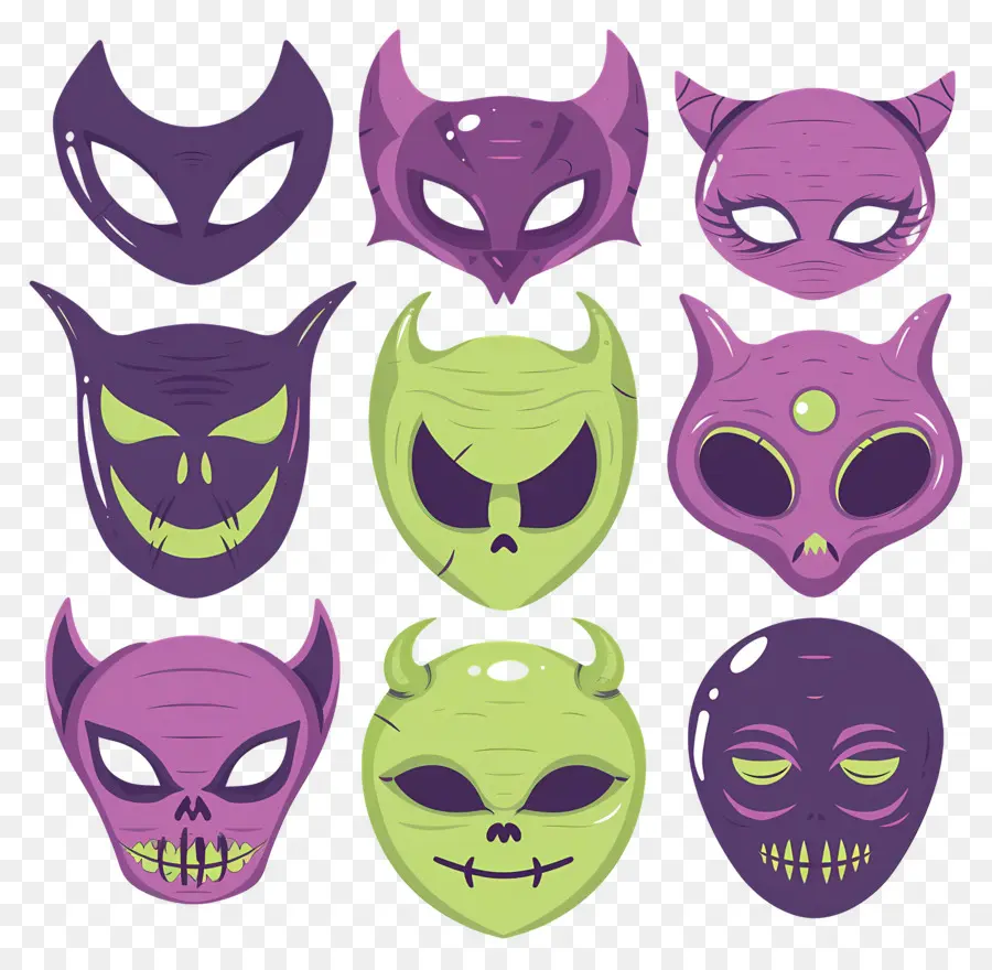 Personagens De Halloween，Máscaras De Caveira PNG