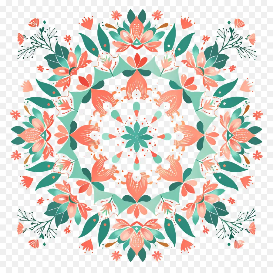 Pookalam，Mandala Floral PNG