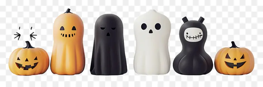 Fronteira De Halloween，Fantasmas E Abóboras De Halloween PNG