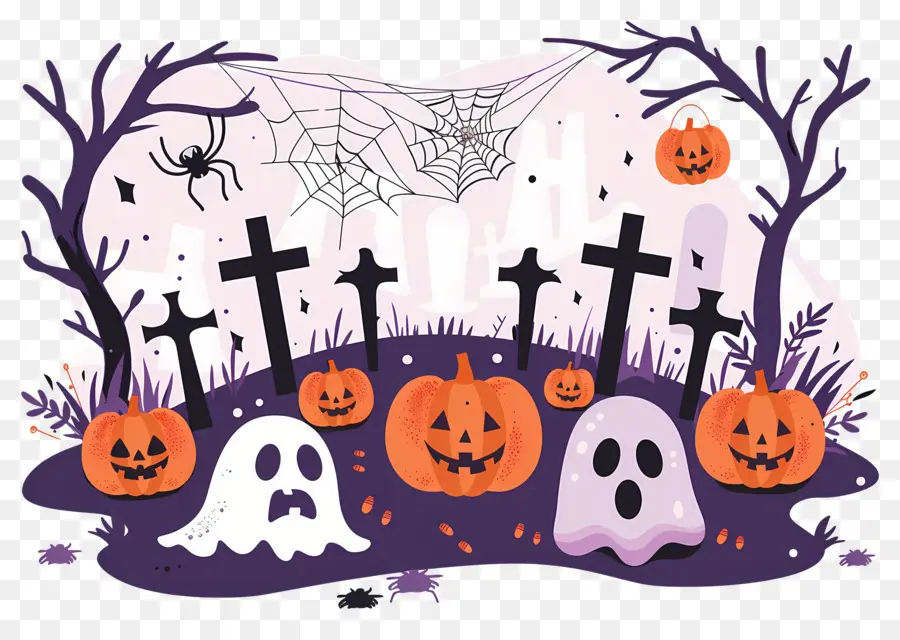 Fundo De Halloween，Decorações De Halloween PNG