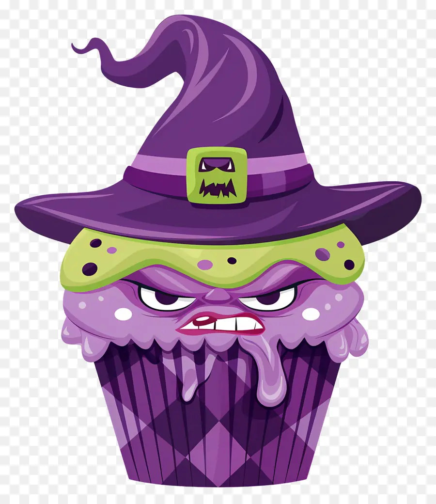 Bolinho De Halloween，Bolinho De Bruxa Roxo PNG