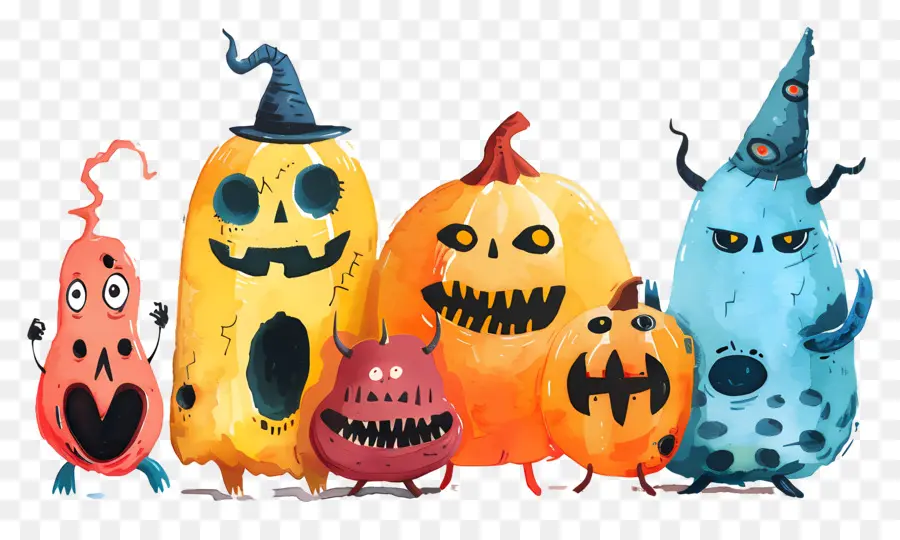 Fronteira De Halloween，Abóboras Monstro PNG