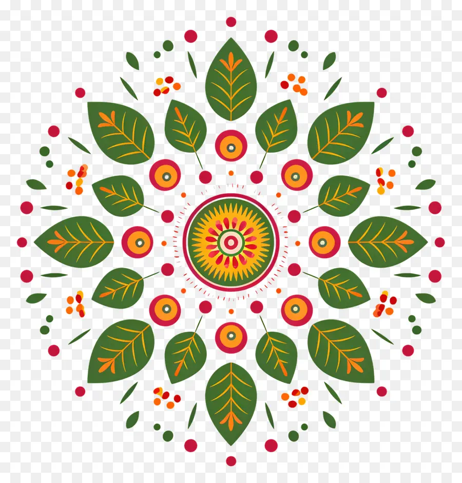 Pookalam，Mandala Floral PNG