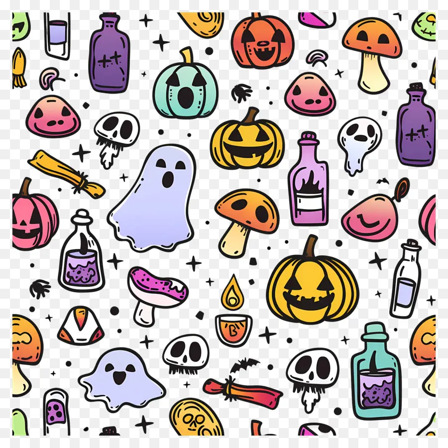 Fundo De Halloween，Rabiscos De Halloween PNG