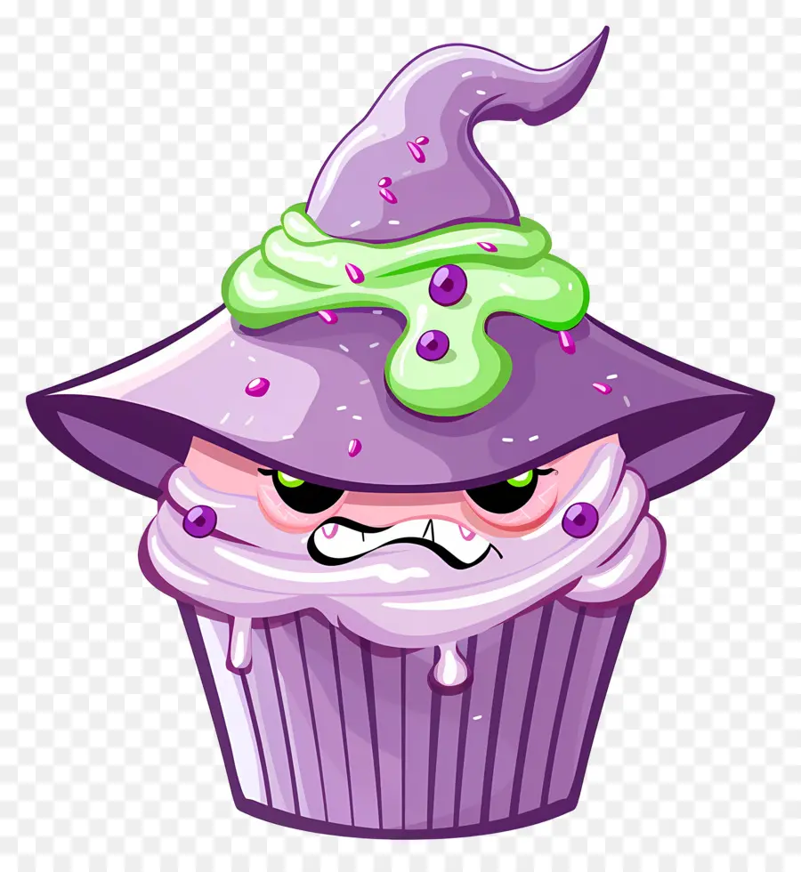 Bolinho De Halloween，Bolinho De Bruxa Roxo PNG