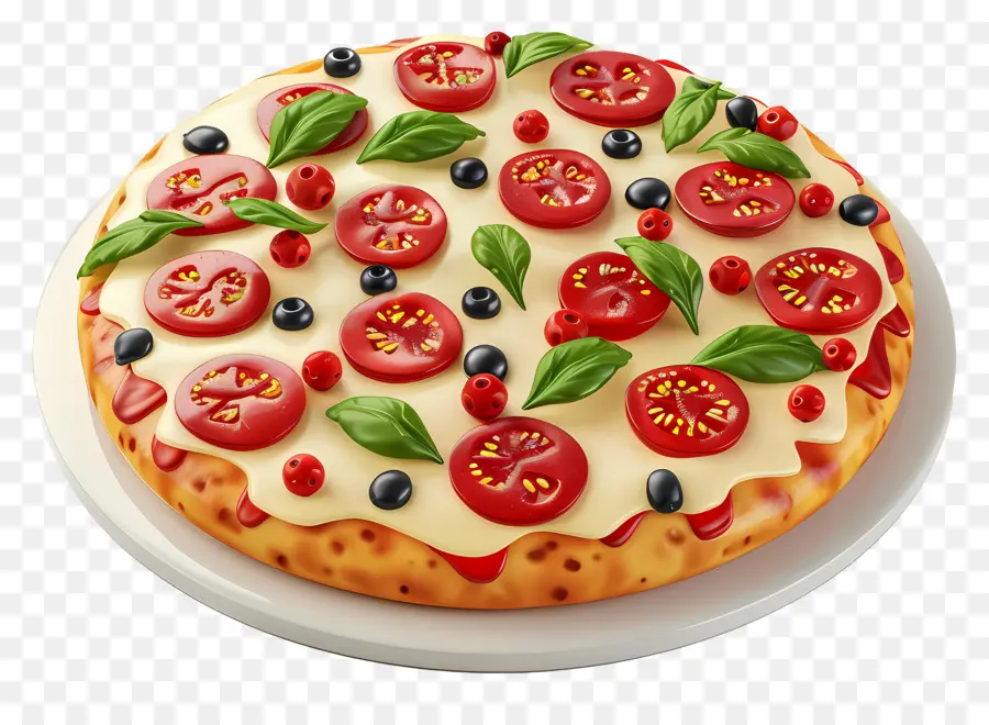 Pizza Italiana，Pizza Com Azeitonas PNG