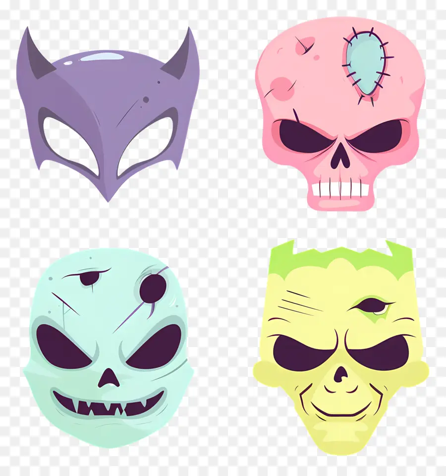 Personagens De Halloween，Máscaras De Halloween PNG