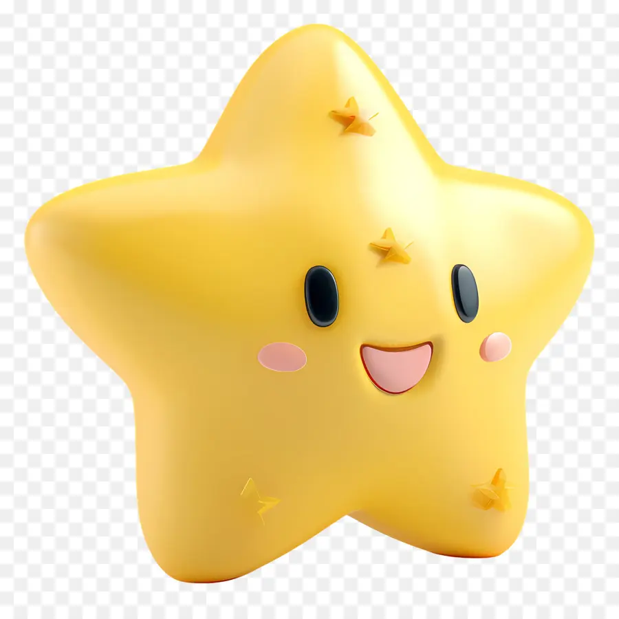 Estrela 3d，Estrela Sorridente PNG