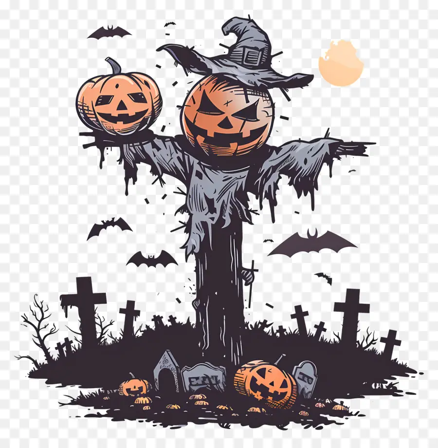 Espantalho De Halloween，Espantalho De Abóbora PNG