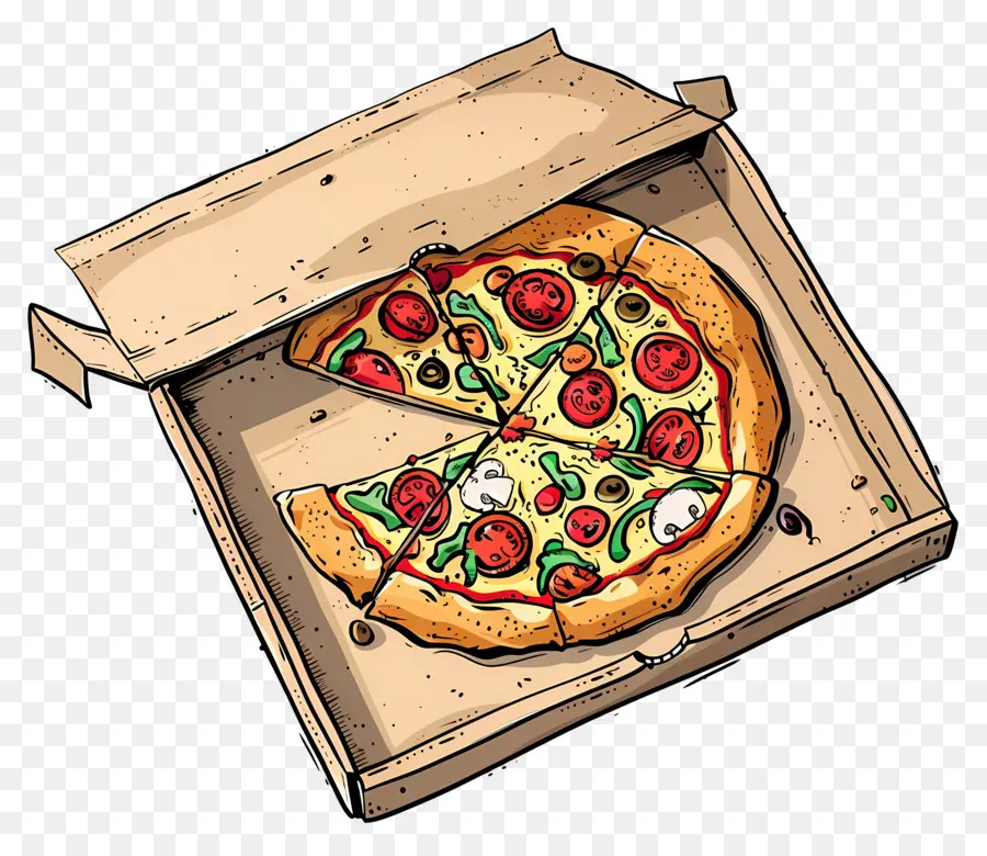 Caixa De Pizza，Pizza Na Caixa PNG