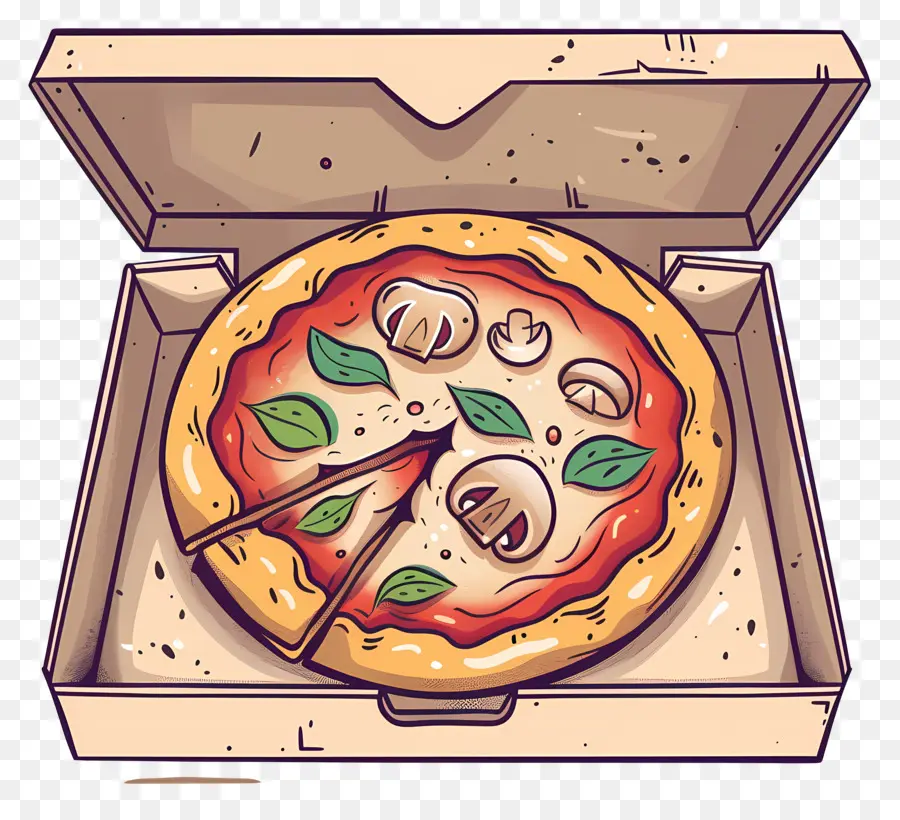 Caixa De Pizza，Cogumelos PNG