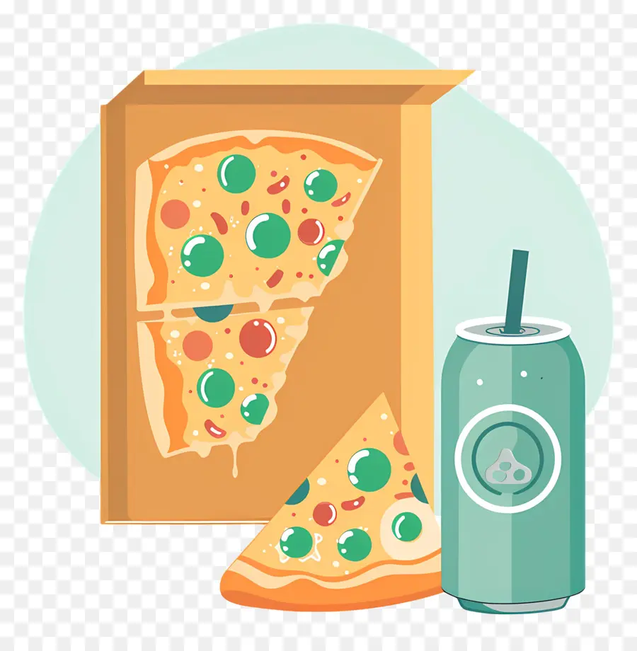 Caixa De Pizza，Pizza E Refrigerante PNG