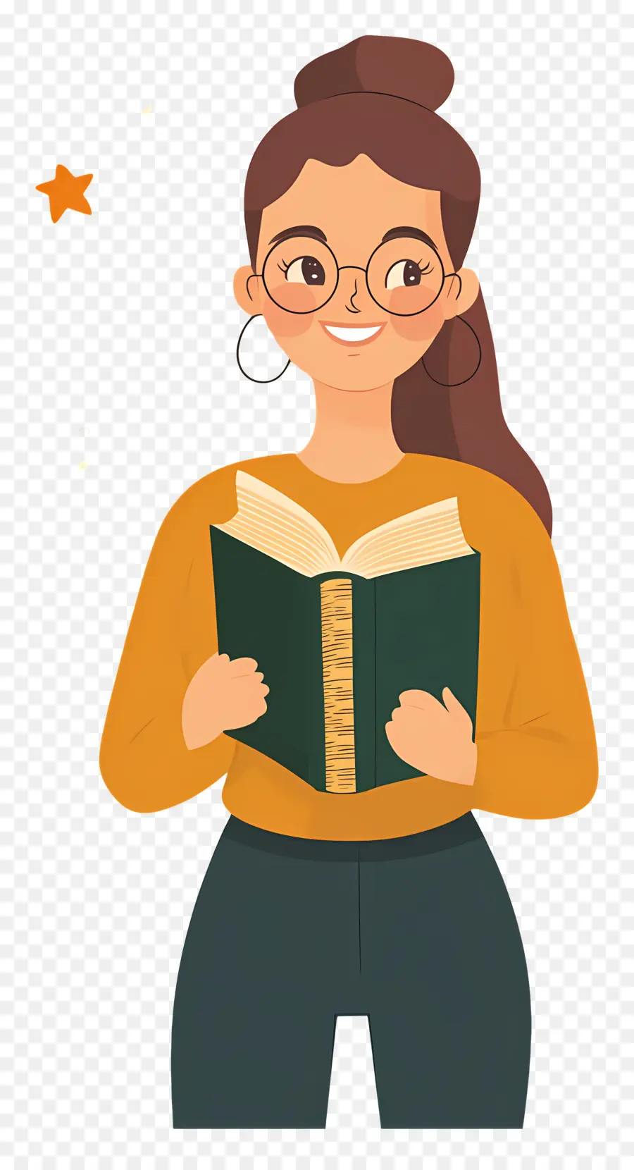 Professor De Desenho Animado，Menina Com Livros PNG