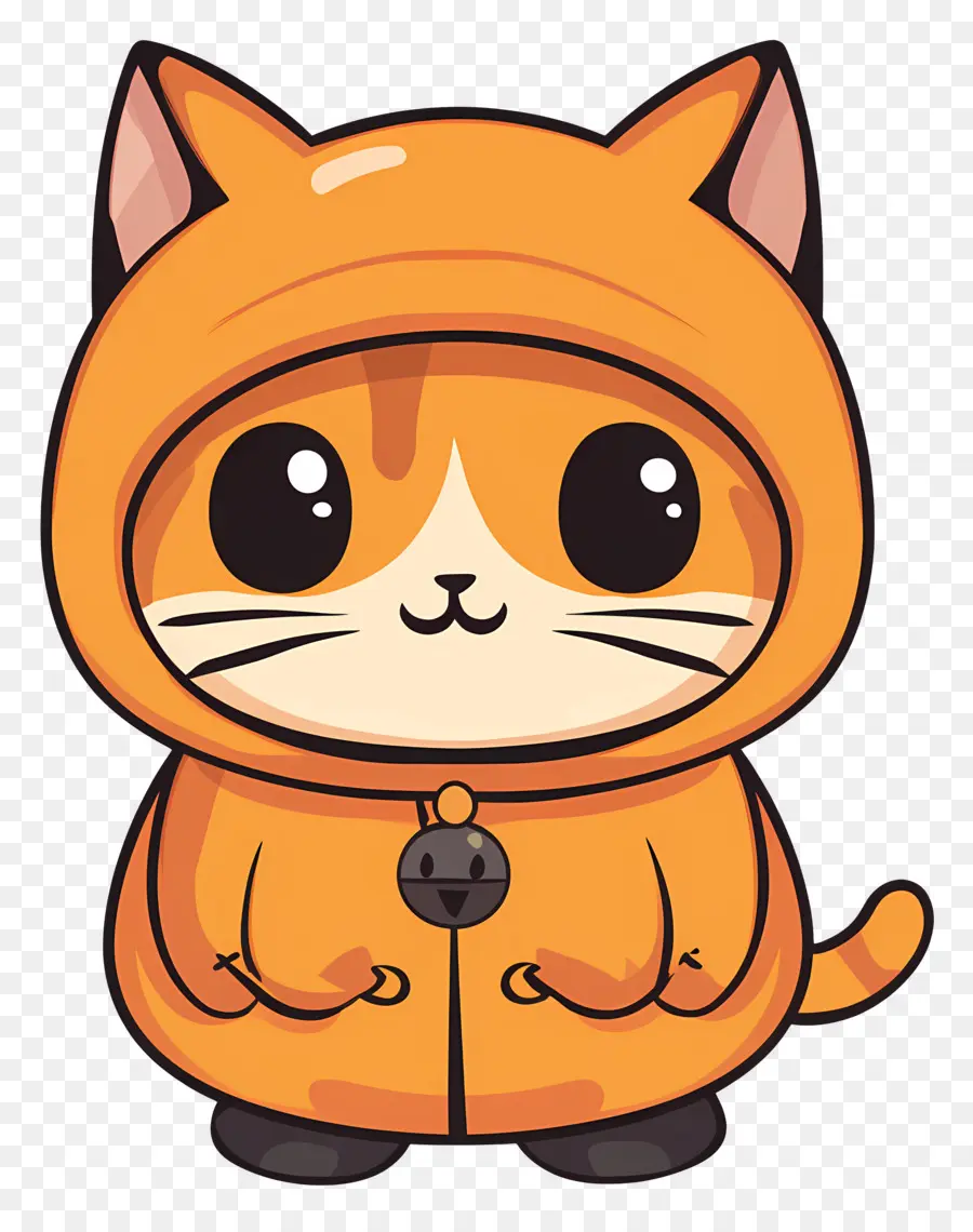 Gato Halloween，Gato Laranja Com Capa PNG