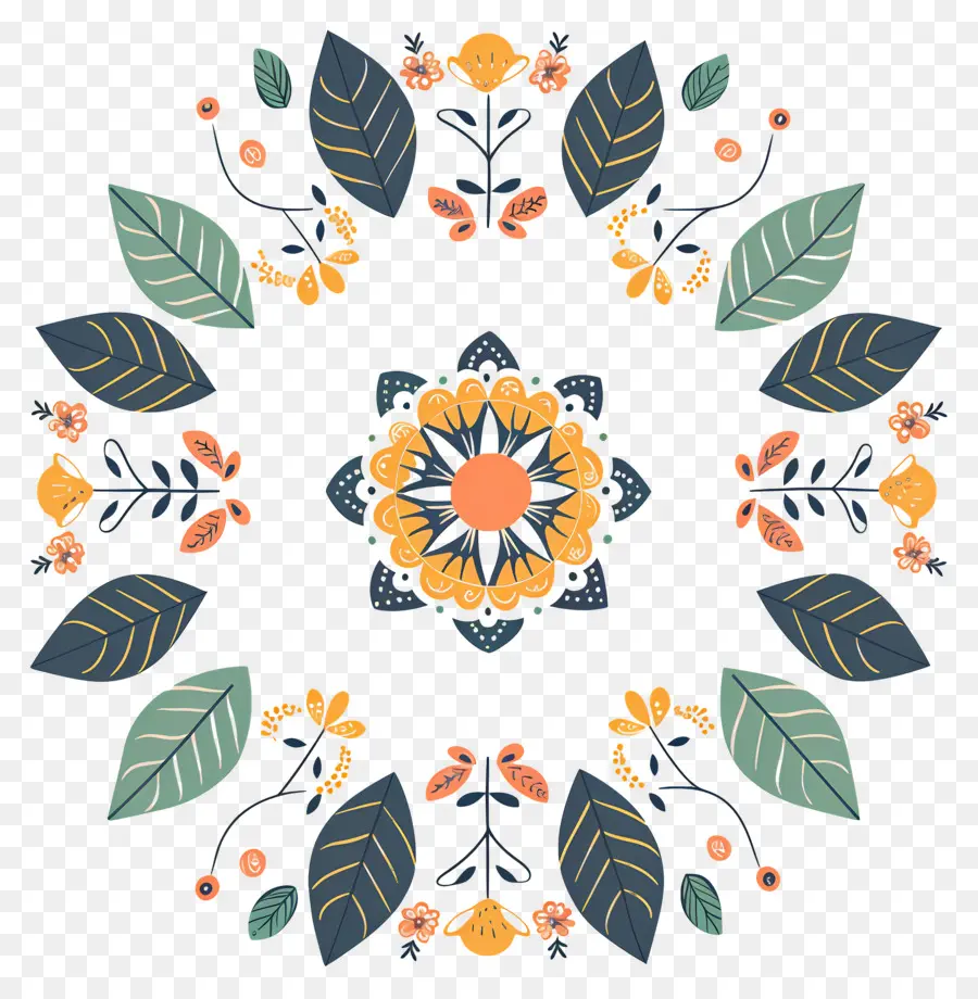 Pookalam，Mandala Floral PNG